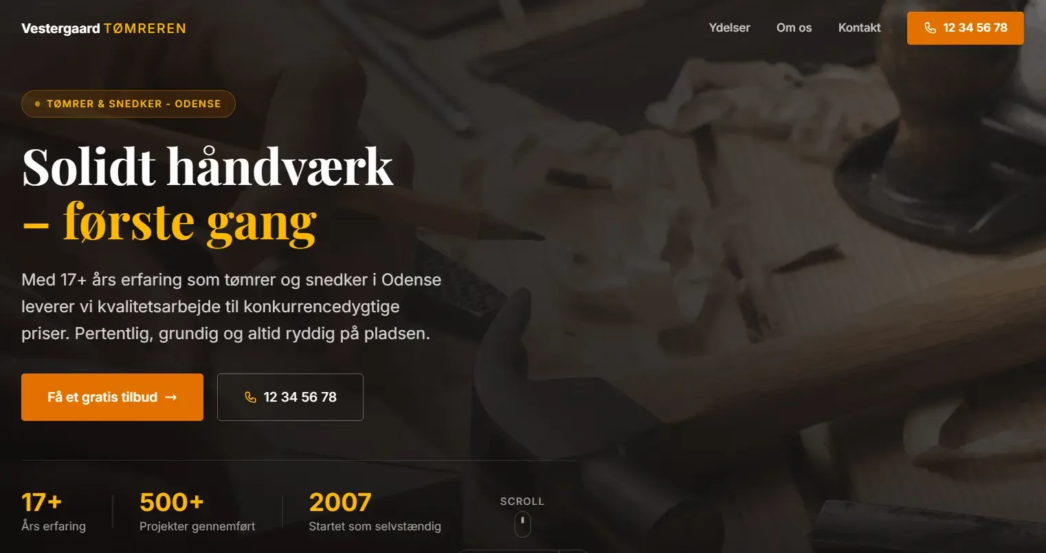 Tømrer hjemmeside